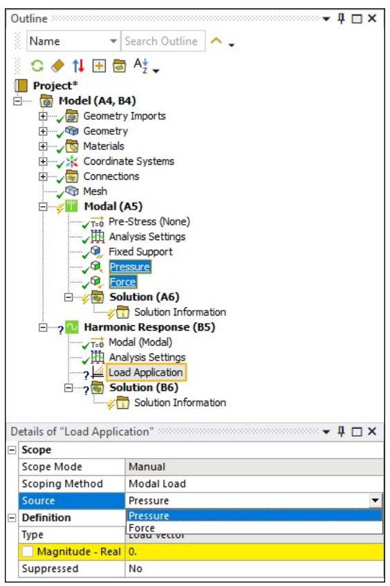 شرایط بارگذاری زیر را در یک تحلیل مودال 