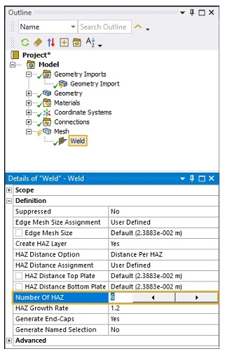 ویژگی Number of HAZ 