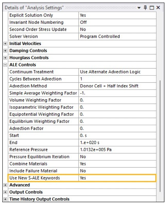 گزینه‌ی Use New S-ALE Keywords در بخش ALE Controls 