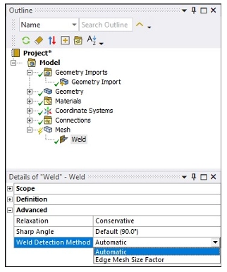 ویژگی Weld Detection 